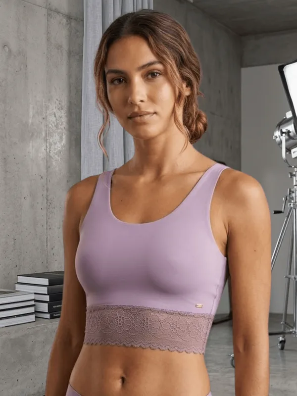 Top Aline Microfibra Com Renda